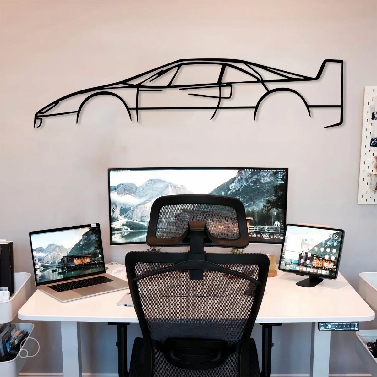 F40 Car Silhouette Metal Wall Art - BrossHome Metal Wall Art