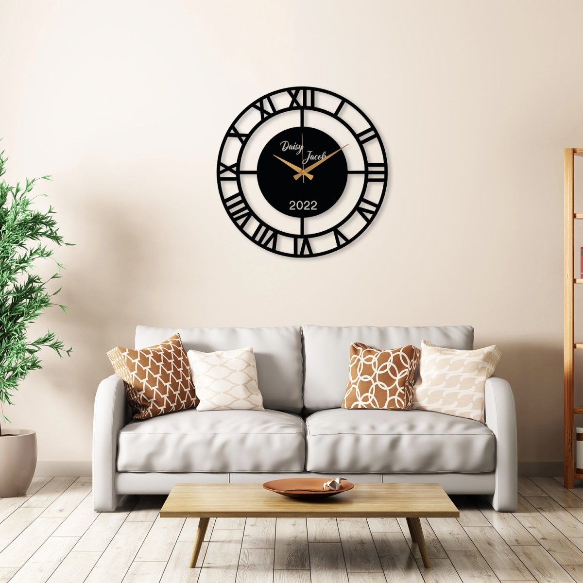 Family Name Wall Clock - BrossHome Metal Wall Art