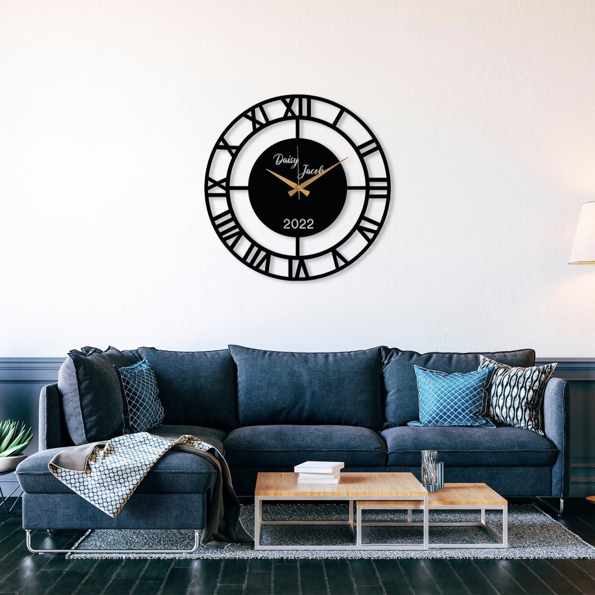 Family Name Wall Clock - BrossHome Metal Wall Art