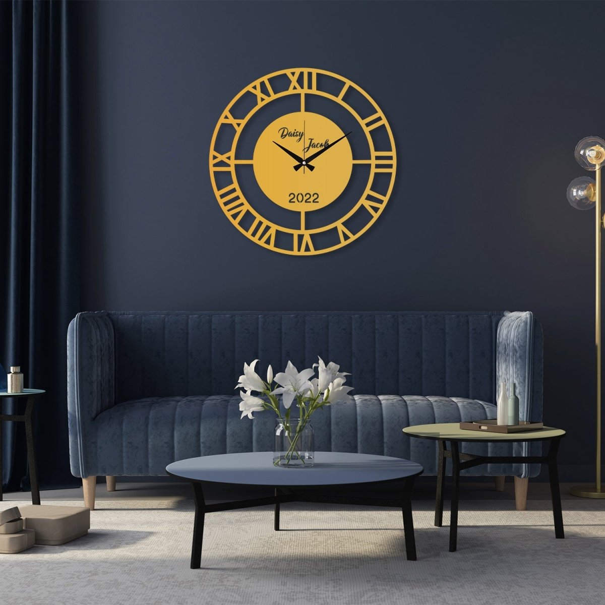 Family Name Wall Clock - BrossHome Metal Wall Art