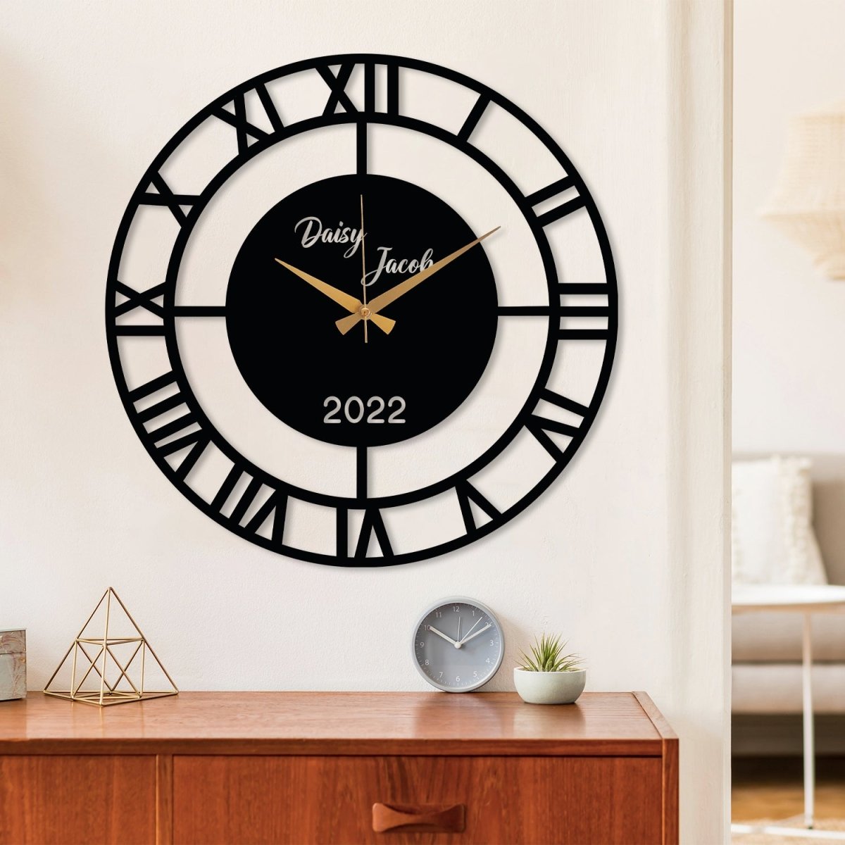 Family Name Wall Clock - BrossHome Metal Wall Art