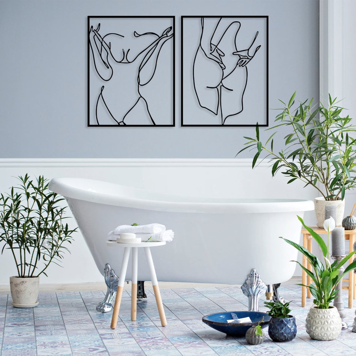 Female Figure Metal Wall Art (Set of 2) - BrossHome Metal Wall Art