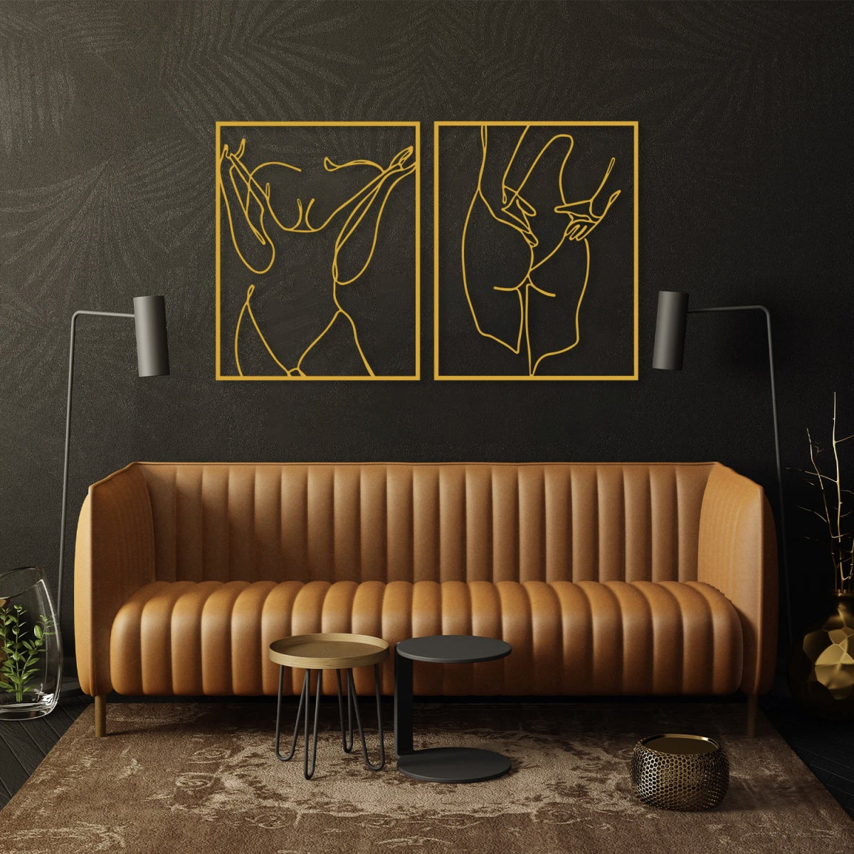 Female Figure Metal Wall Art (Set of 2) - BrossHome Metal Wall Art