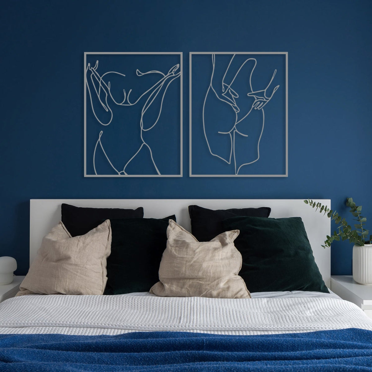 Female Figure Metal Wall Art (Set of 2) - BrossHome Metal Wall Art