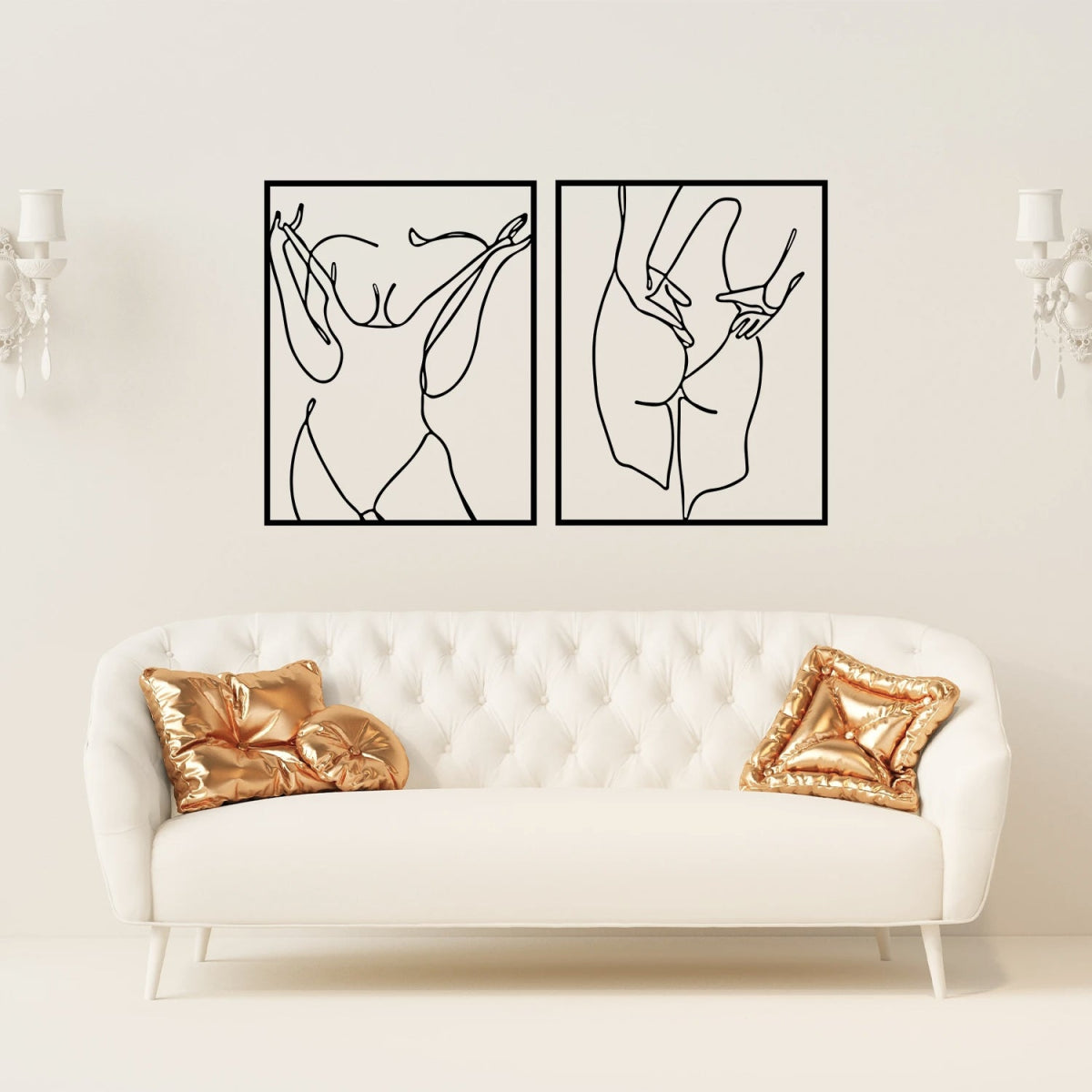 Female Figure Metal Wall Art (Set of 2) - BrossHome Metal Wall Art