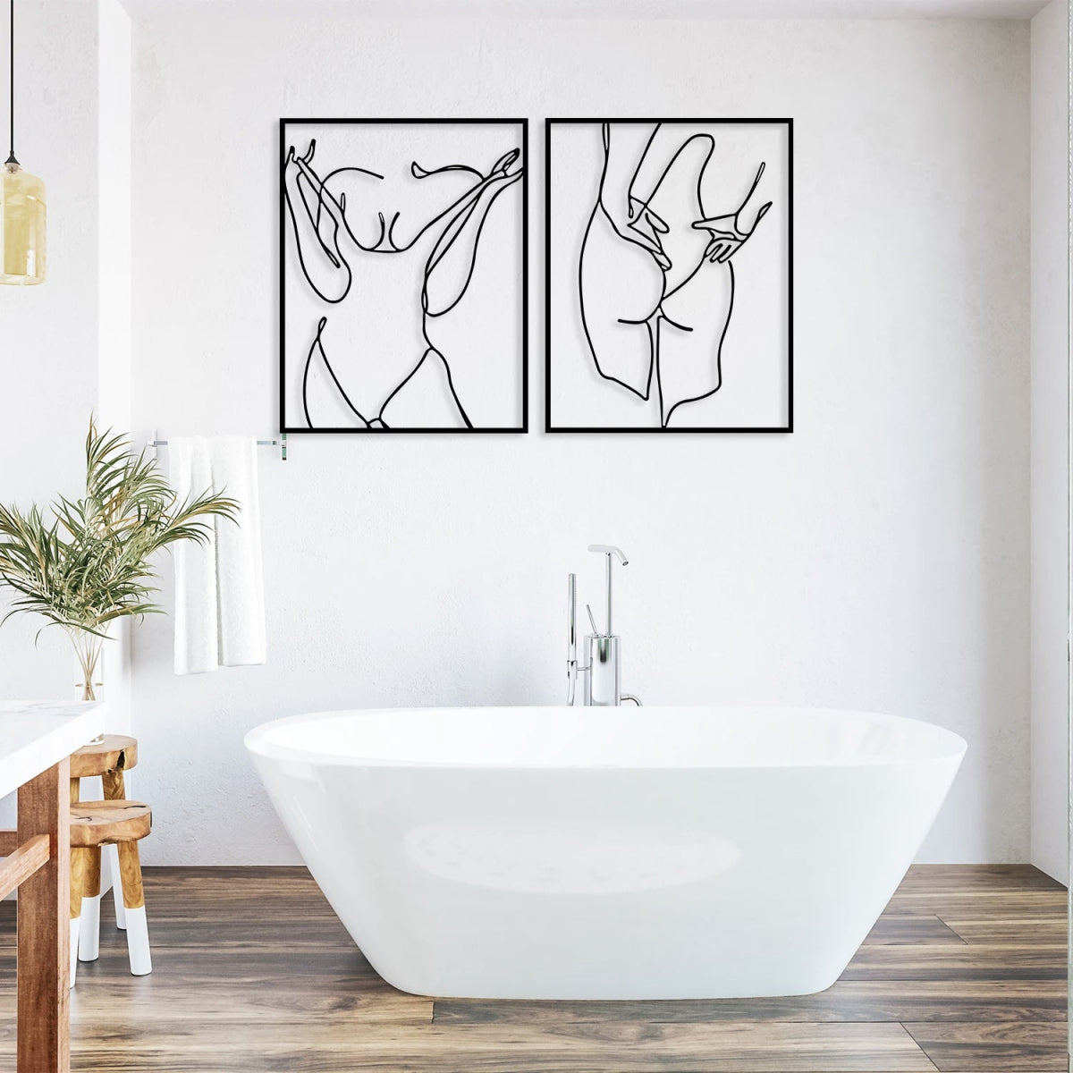 Female Figure Metal Wall Art (Set of 2) - BrossHome Metal Wall Art