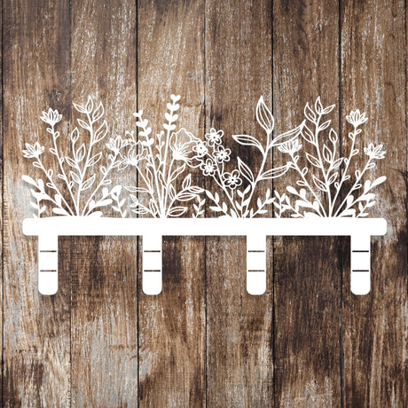 Floral Elegance Metal Wall Coat Rack - BrossHome Metal Wall Art