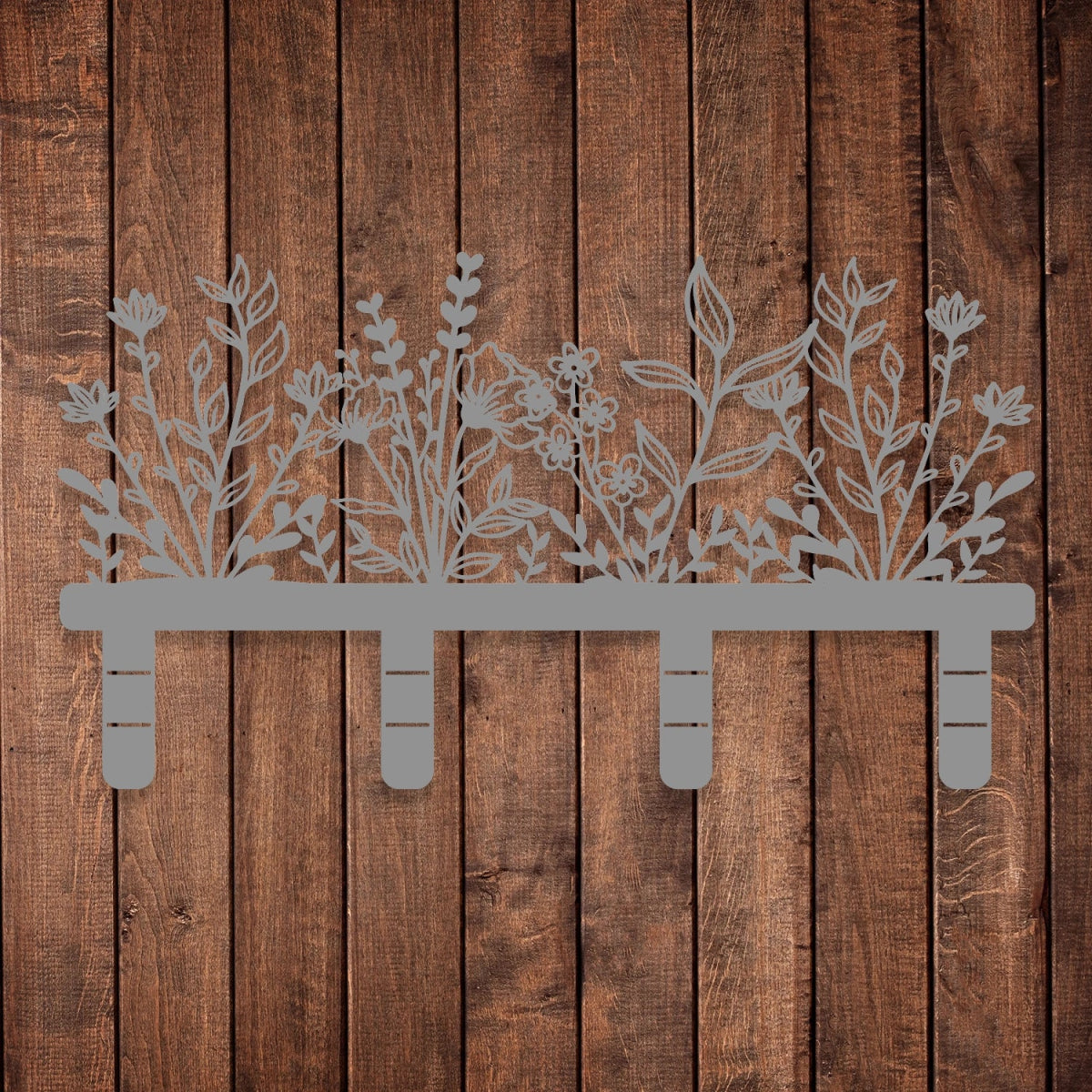 Floral Elegance Metal Wall Coat Rack - BrossHome Metal Wall Art