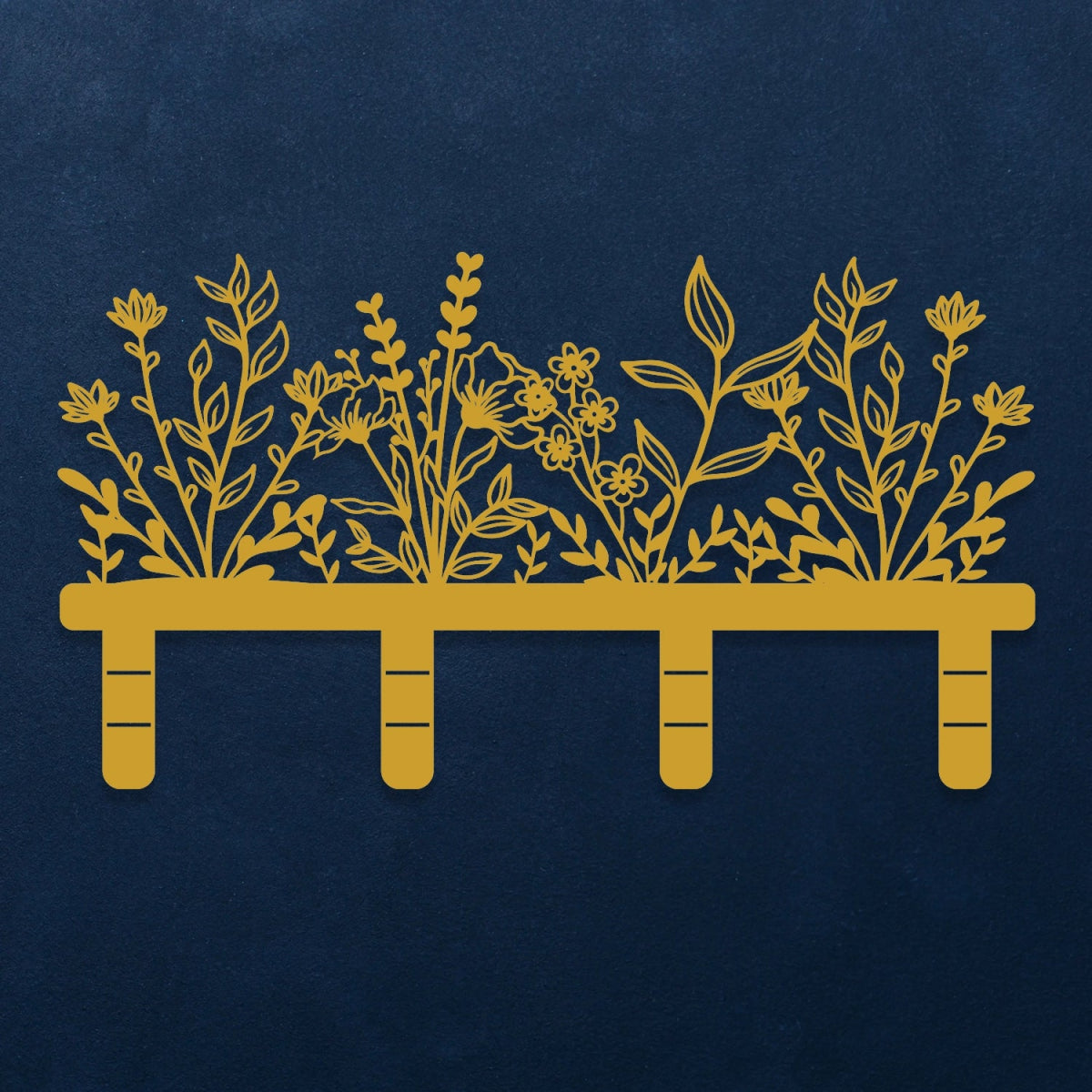 Floral Elegance Metal Wall Coat Rack - BrossHome Metal Wall Art