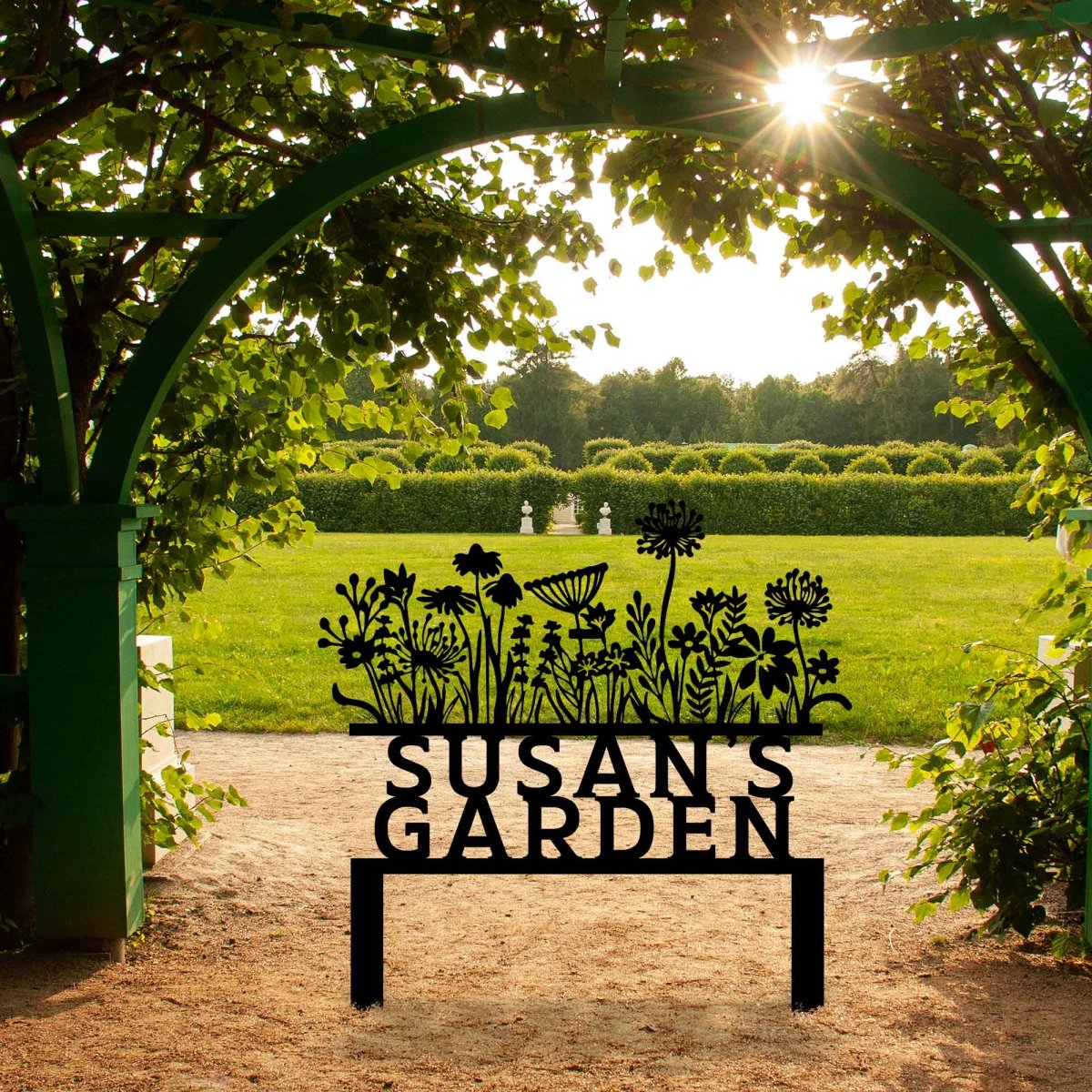 Flowery Custom Stake Metal Garden Sign - BrossHome Metal Wall Art