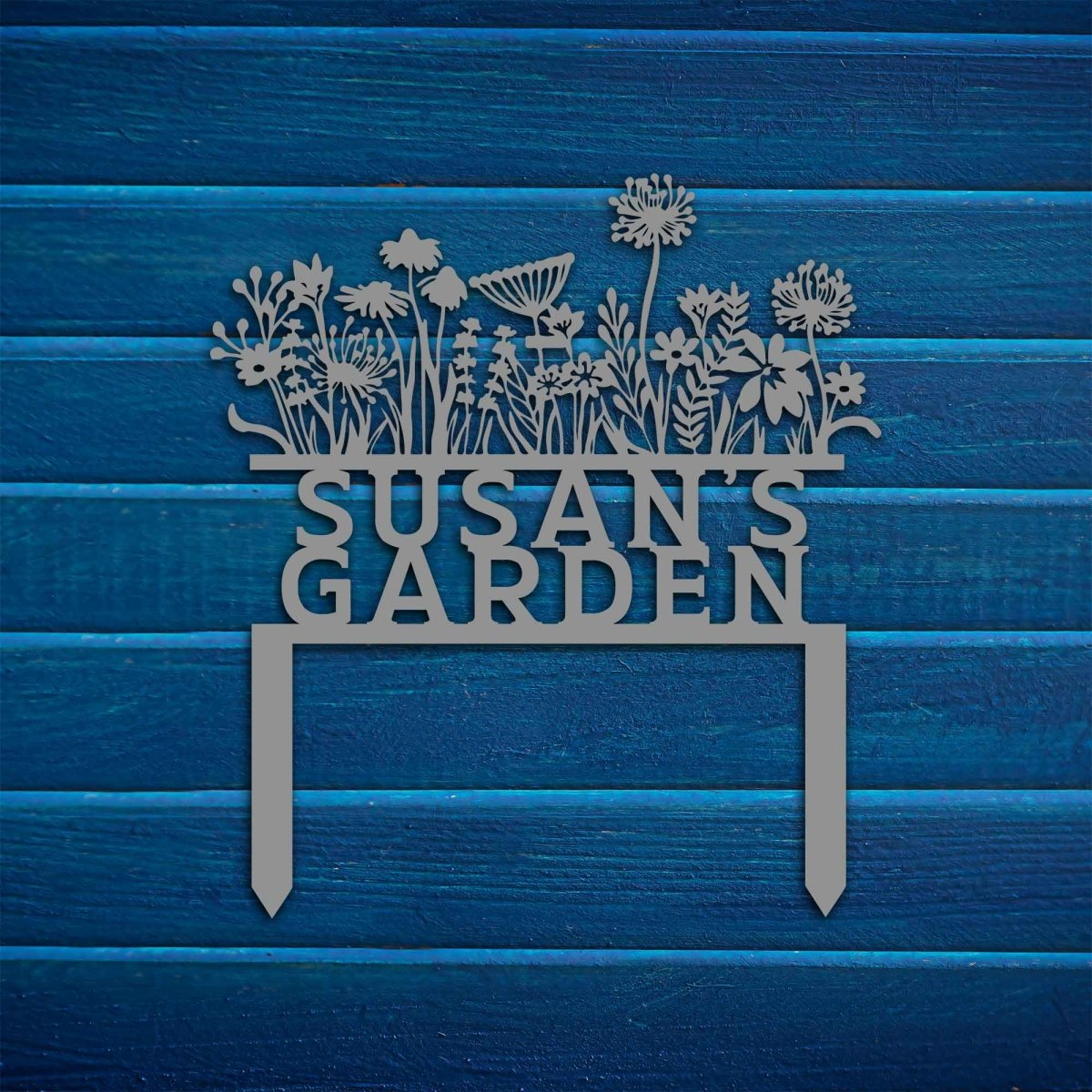 Flowery Custom Stake Metal Garden Sign - BrossHome Metal Wall Art