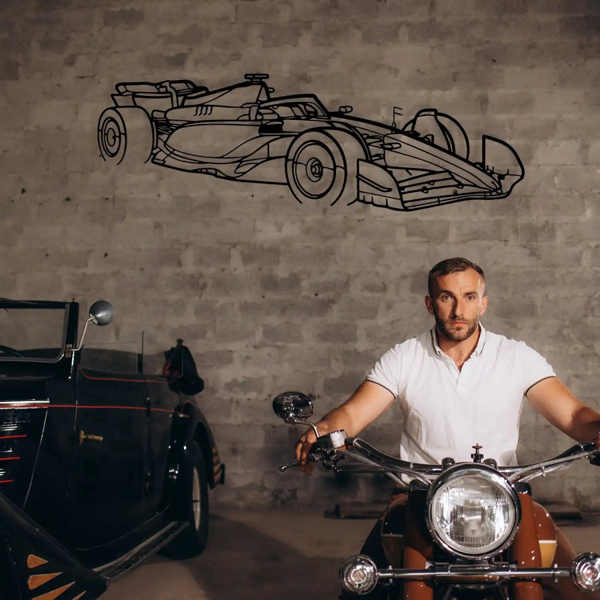 Formula 1 Speedster Metal Silhouette - BrossHome Metal Wall Art