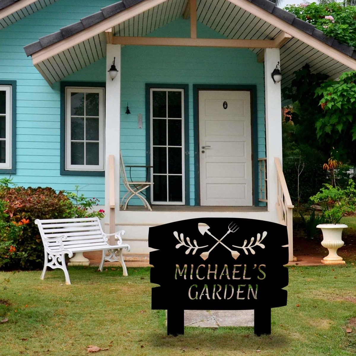 Garden Tools Custom Stake Metal Garden Sign - BrossHome Metal Wall Art