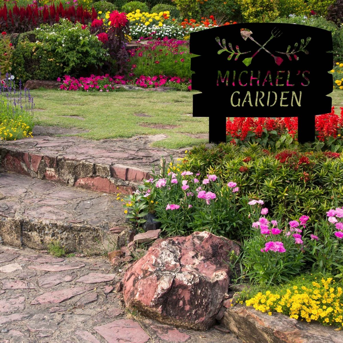 Garden Tools Custom Stake Metal Garden Sign - BrossHome Metal Wall Art