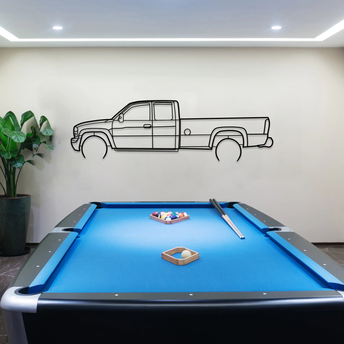 GMC Sierra Truck Silhouette Metal Wall Art - BrossHome Metal Wall Art