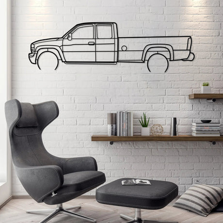 GMC Sierra Truck Silhouette Metal Wall Art - BrossHome Metal Wall Art
