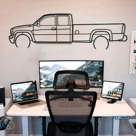 GMC Sierra Truck Silhouette Metal Wall Art - BrossHome Metal Wall Art