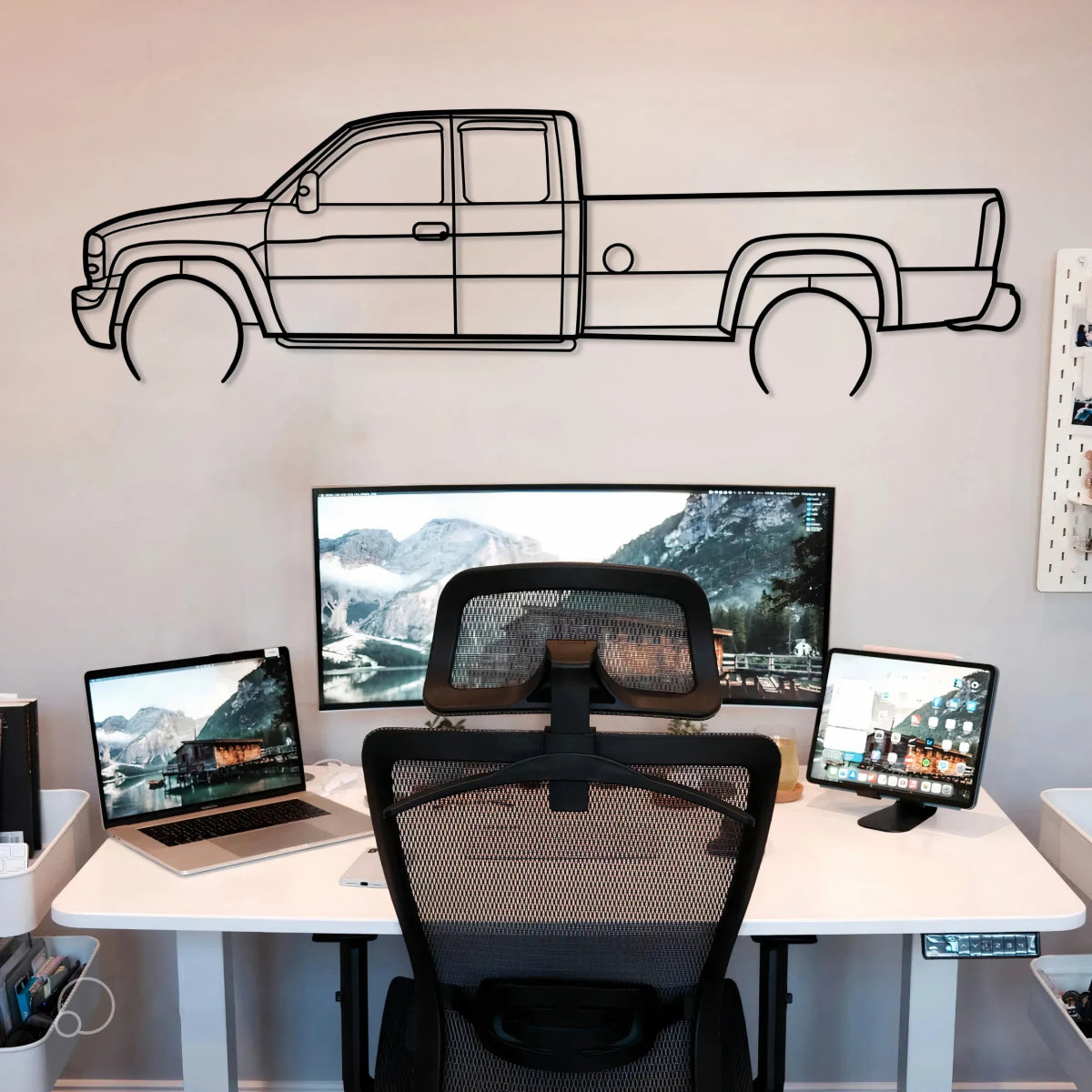 GMC Sierra Truck Silhouette Metal Wall Art - BrossHome Metal Wall Art