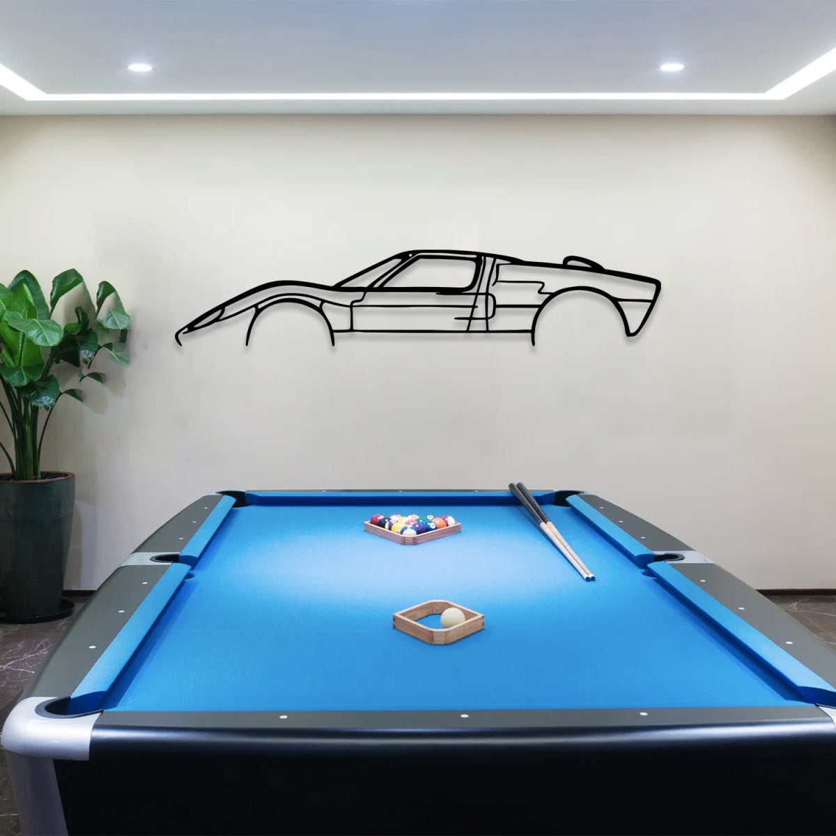 GT40 Car Silhouette Metal Wall Art - BrossHome Metal Wall Art