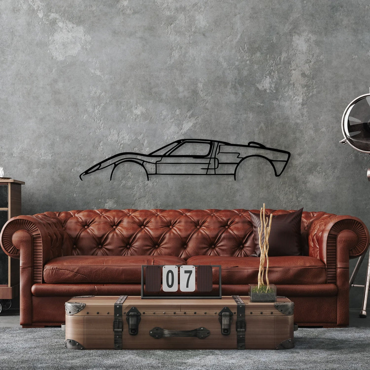 GT40 Car Silhouette Metal Wall Art - BrossHome Metal Wall Art
