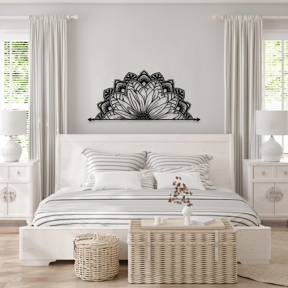 Half Mandala Metal Wall Art - BrossHome Metal Wall Art