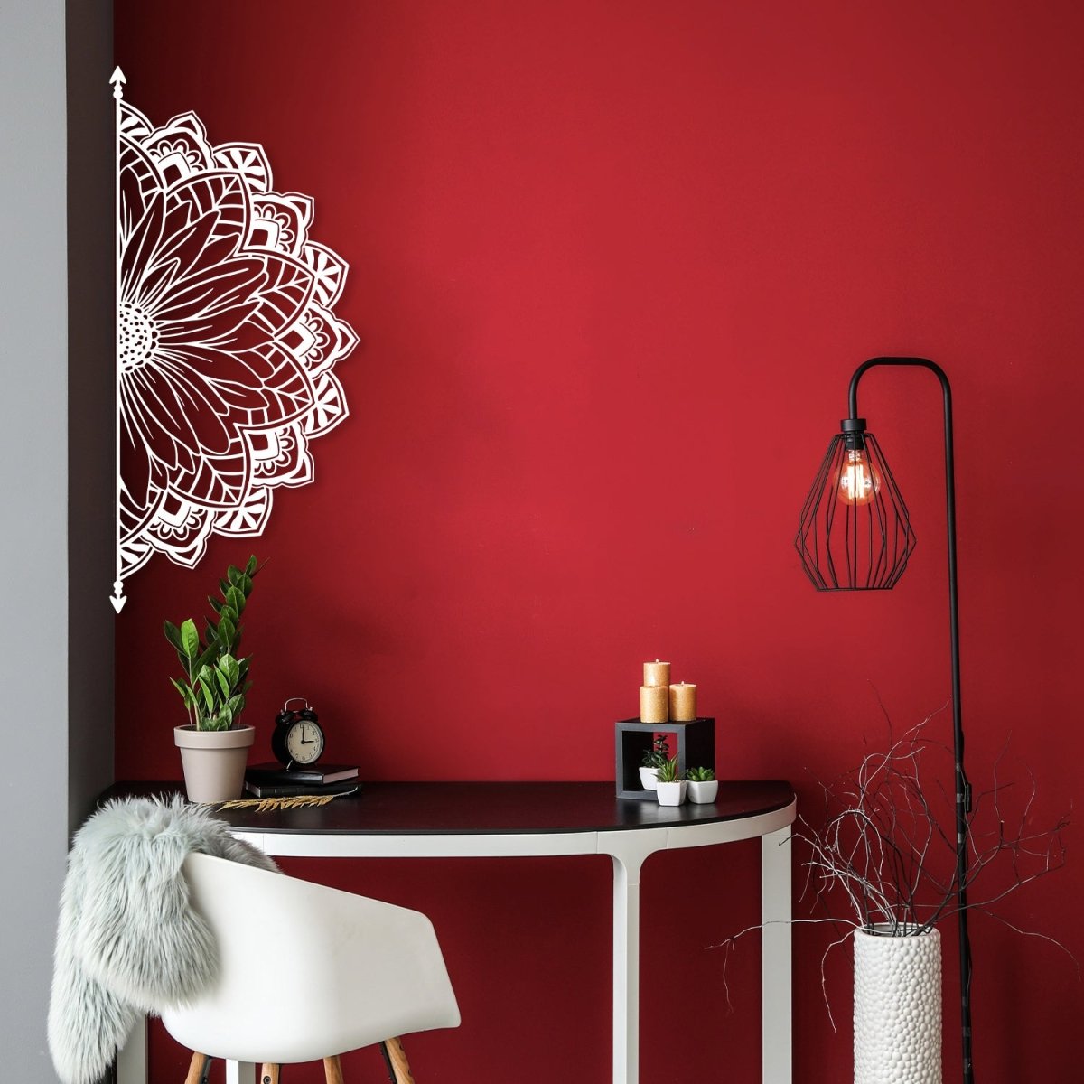 Half Mandala Metal Wall Art - BrossHome Metal Wall Art