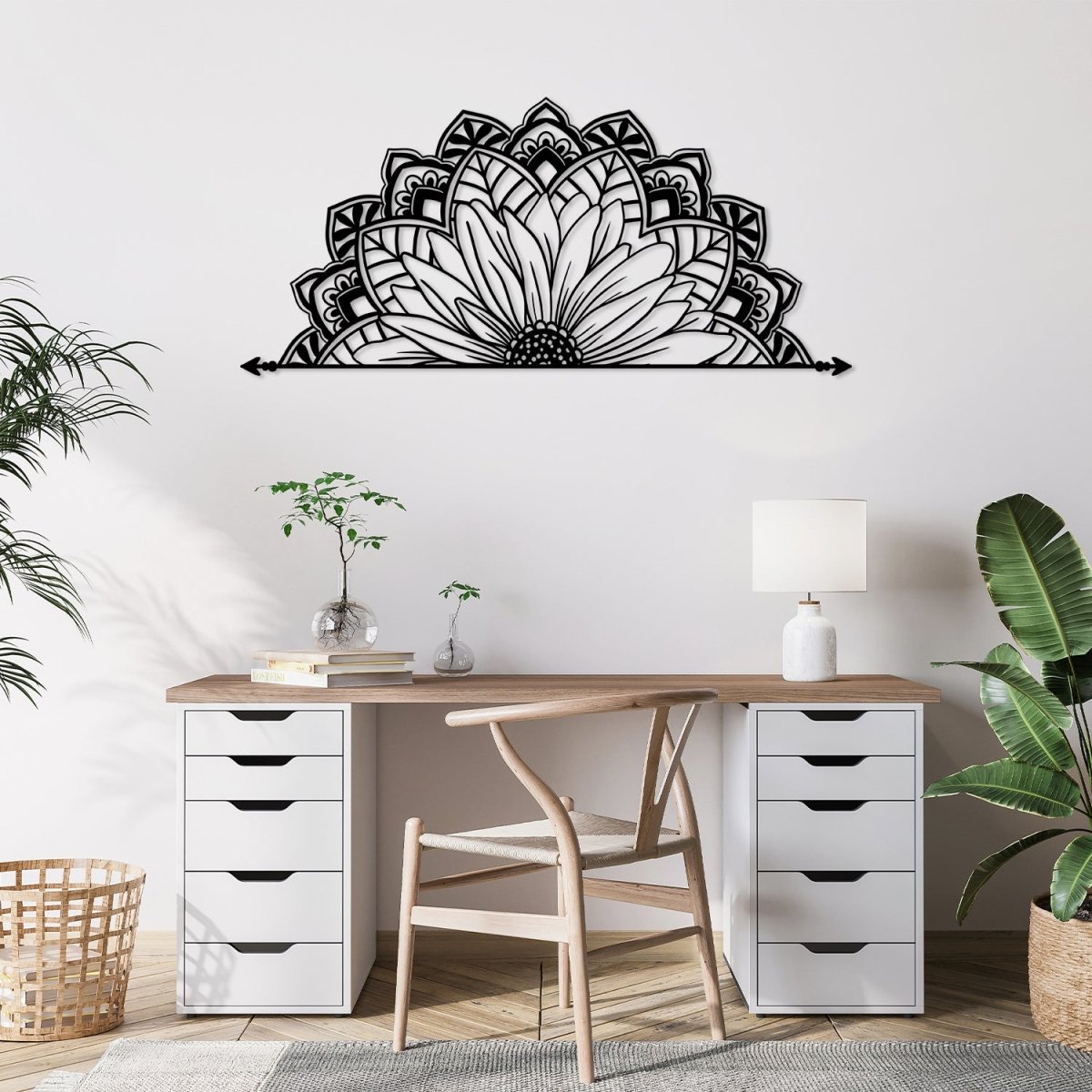 Half Mandala Metal Wall Art - BrossHome Metal Wall Art