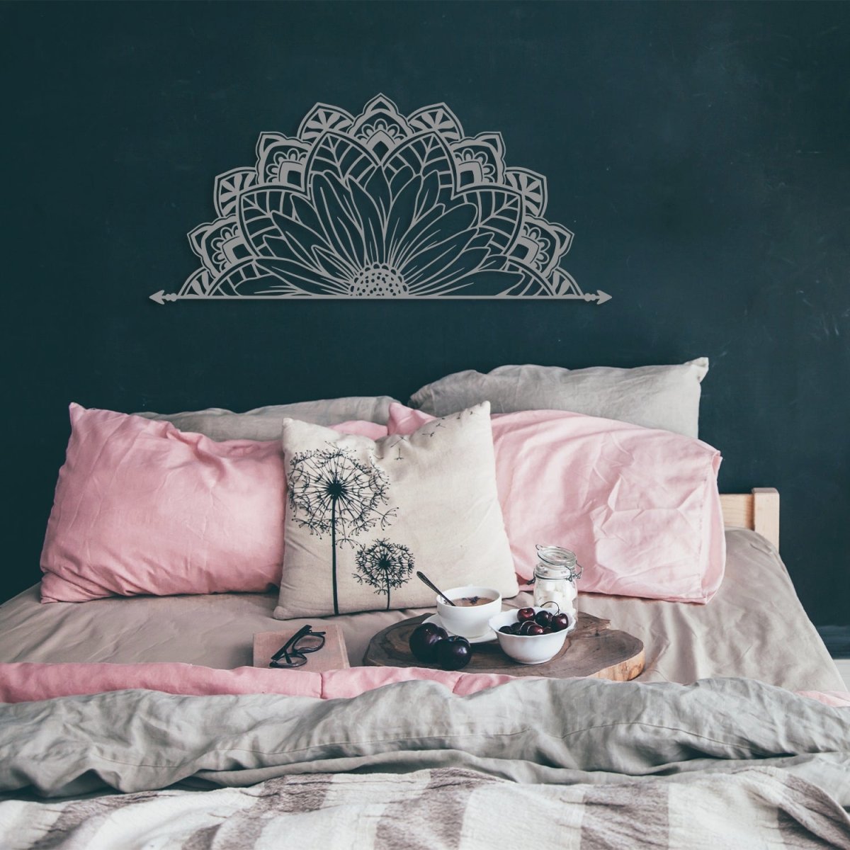 Half Mandala Metal Wall Art - BrossHome Metal Wall Art