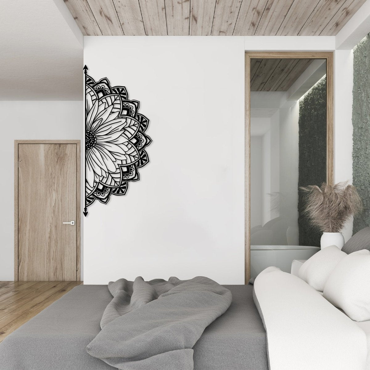 Half Mandala Metal Wall Art - BrossHome Metal Wall Art