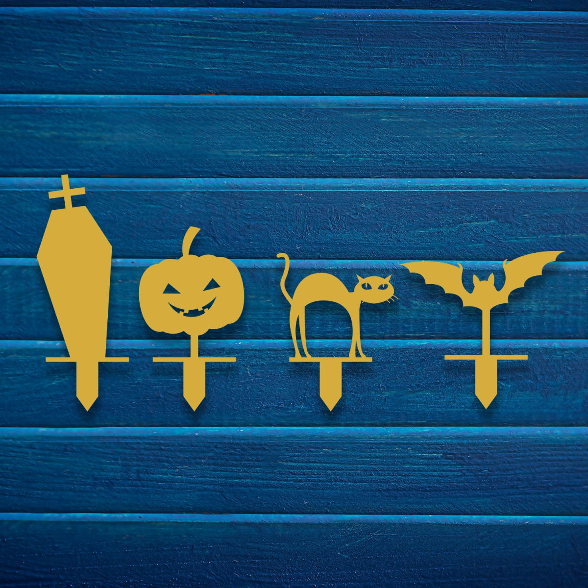 Halloween 4 Pieces Metal Garden Sign - BrossHome Metal Wall Art