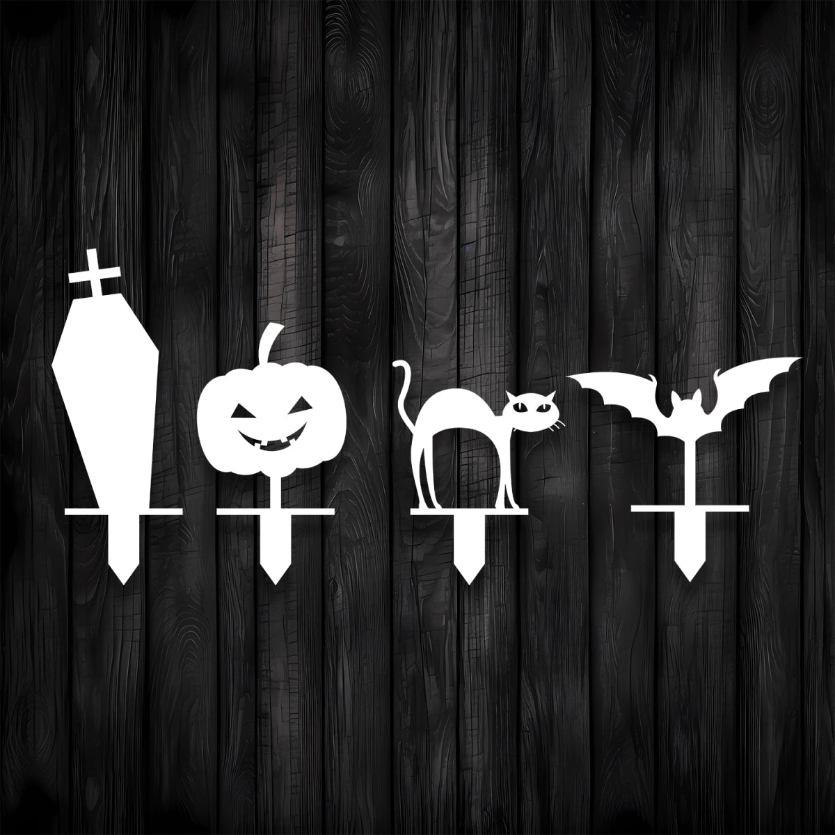 Halloween 4 Pieces Metal Garden Sign - BrossHome Metal Wall Art