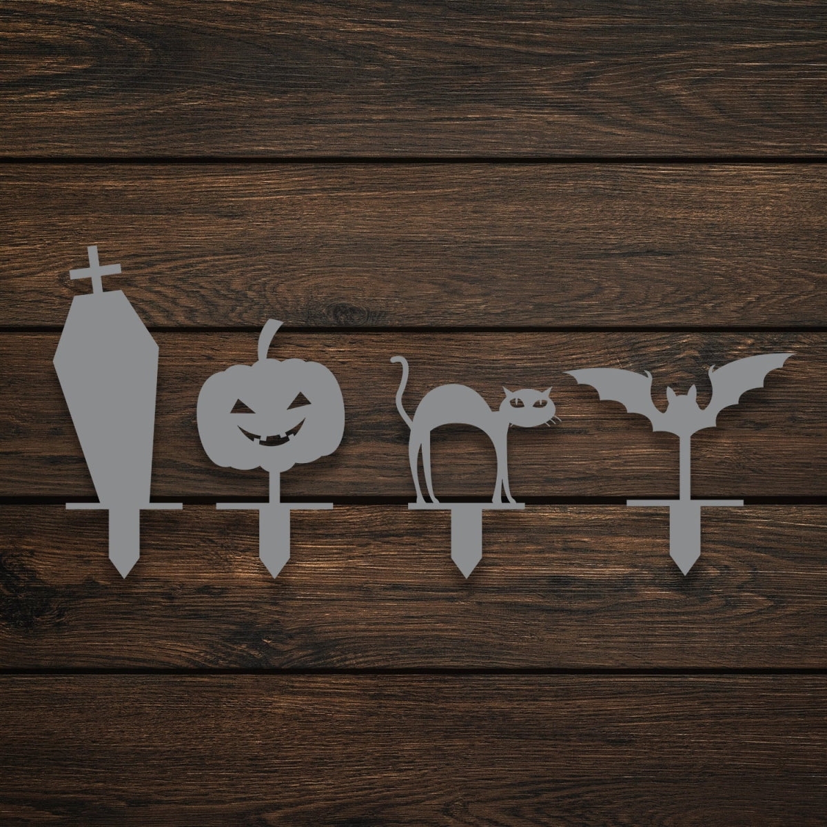 Halloween 4 Pieces Metal Garden Sign - BrossHome Metal Wall Art