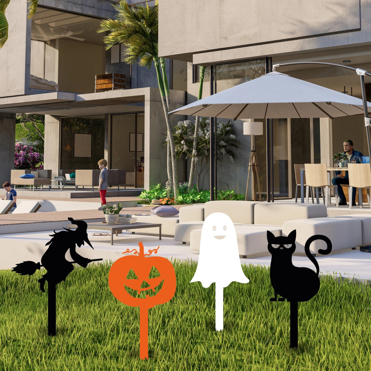 Halloween Garden Stake Set - BrossHome Metal Wall Art