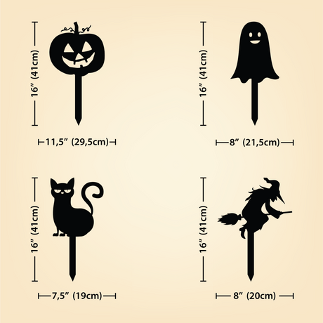 Halloween Garden Stake Set - BrossHome Metal Wall Art