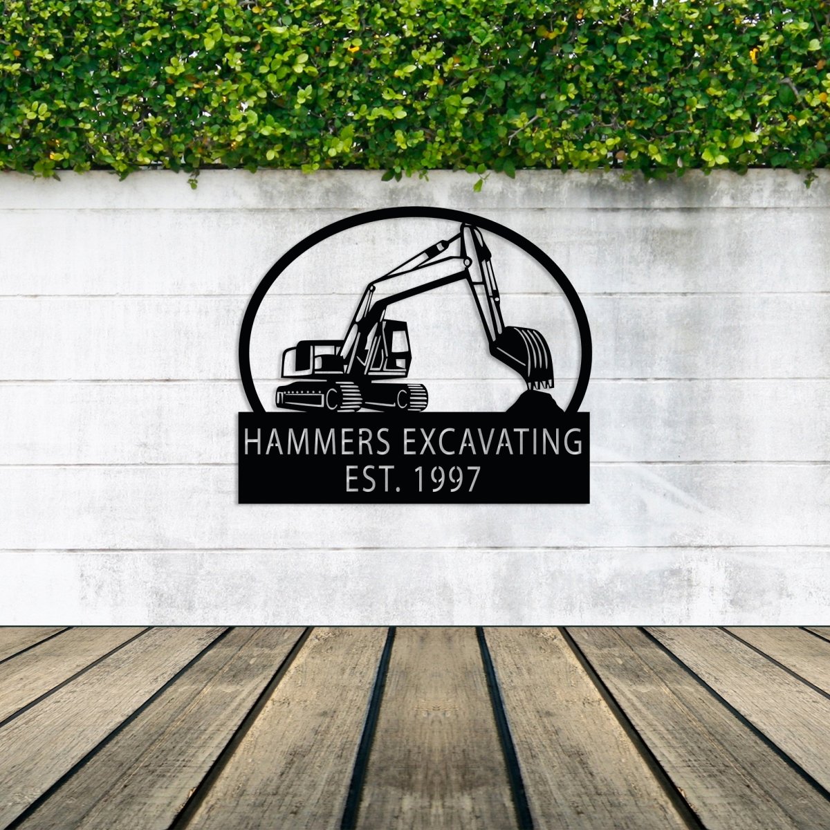 Hammer Excavating Metal Garden Sign - BrossHome Metal Wall Art