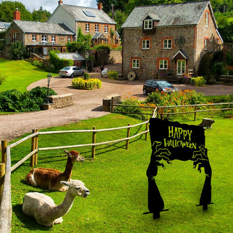 Happy Halloween Metal Garden Sign - BrossHome Metal Wall Art