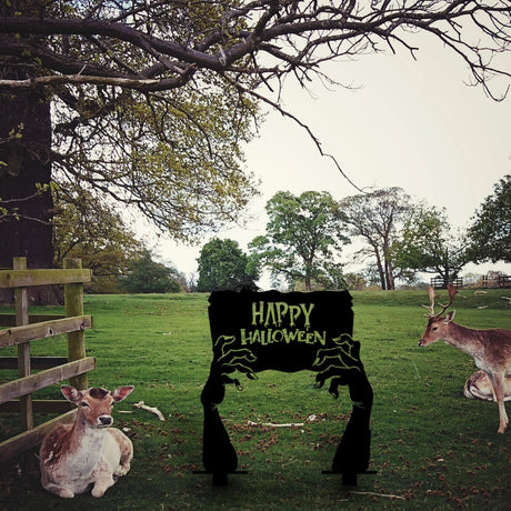 Happy Halloween Metal Garden Sign - BrossHome Metal Wall Art