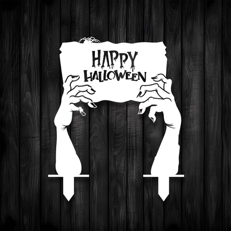 Happy Halloween Metal Garden Sign - BrossHome Metal Wall Art