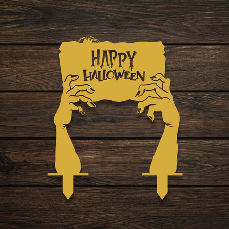 Happy Halloween Metal Garden Sign - BrossHome Metal Wall Art