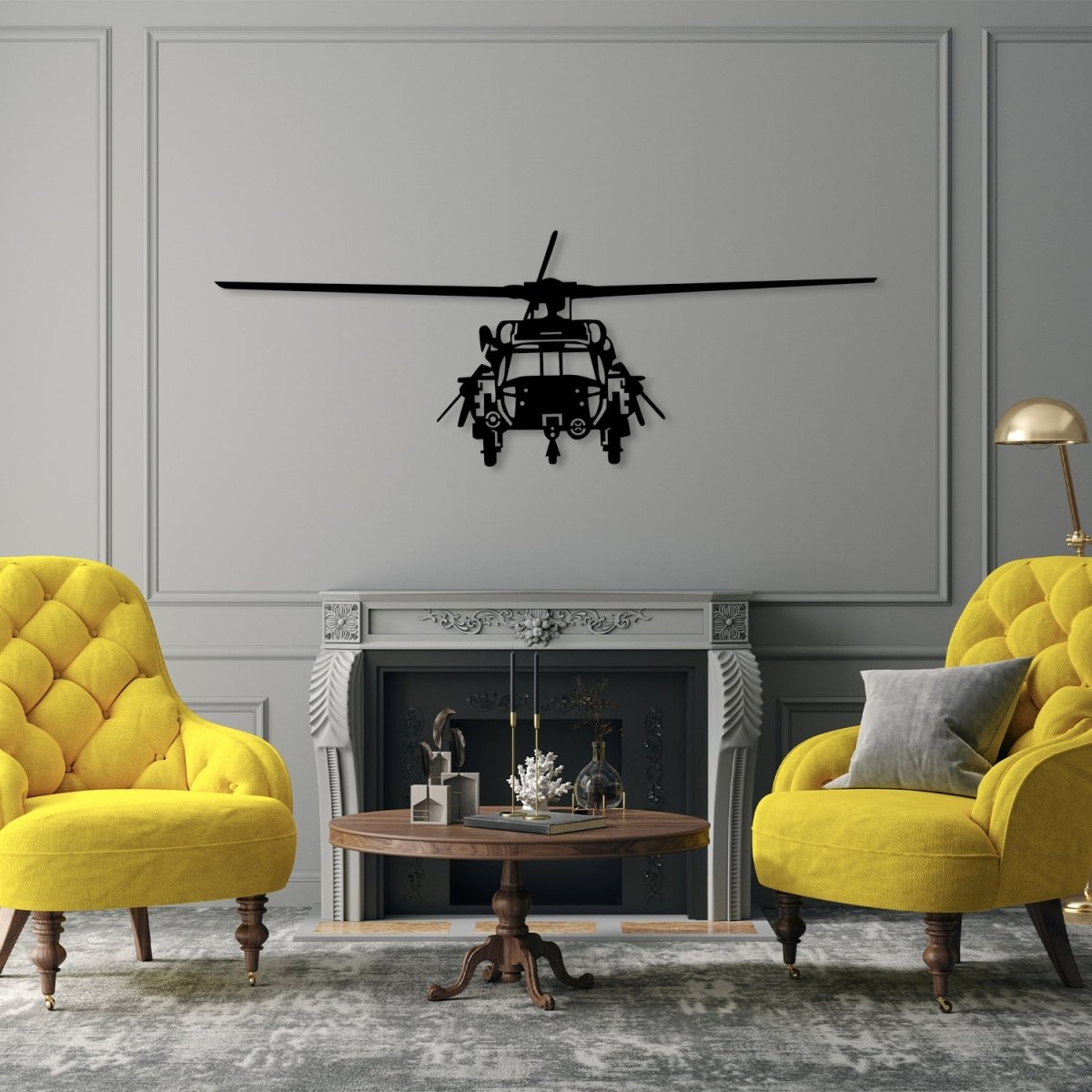 Helicopter Metal Wall Art - BrossHome Metal Wall Art