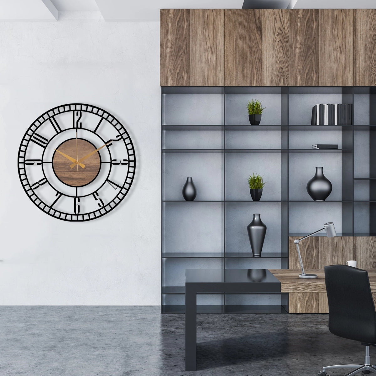 HOLLOW DECORATIVE METAL WALL CLOCK - BrossHome Metal Wall Art