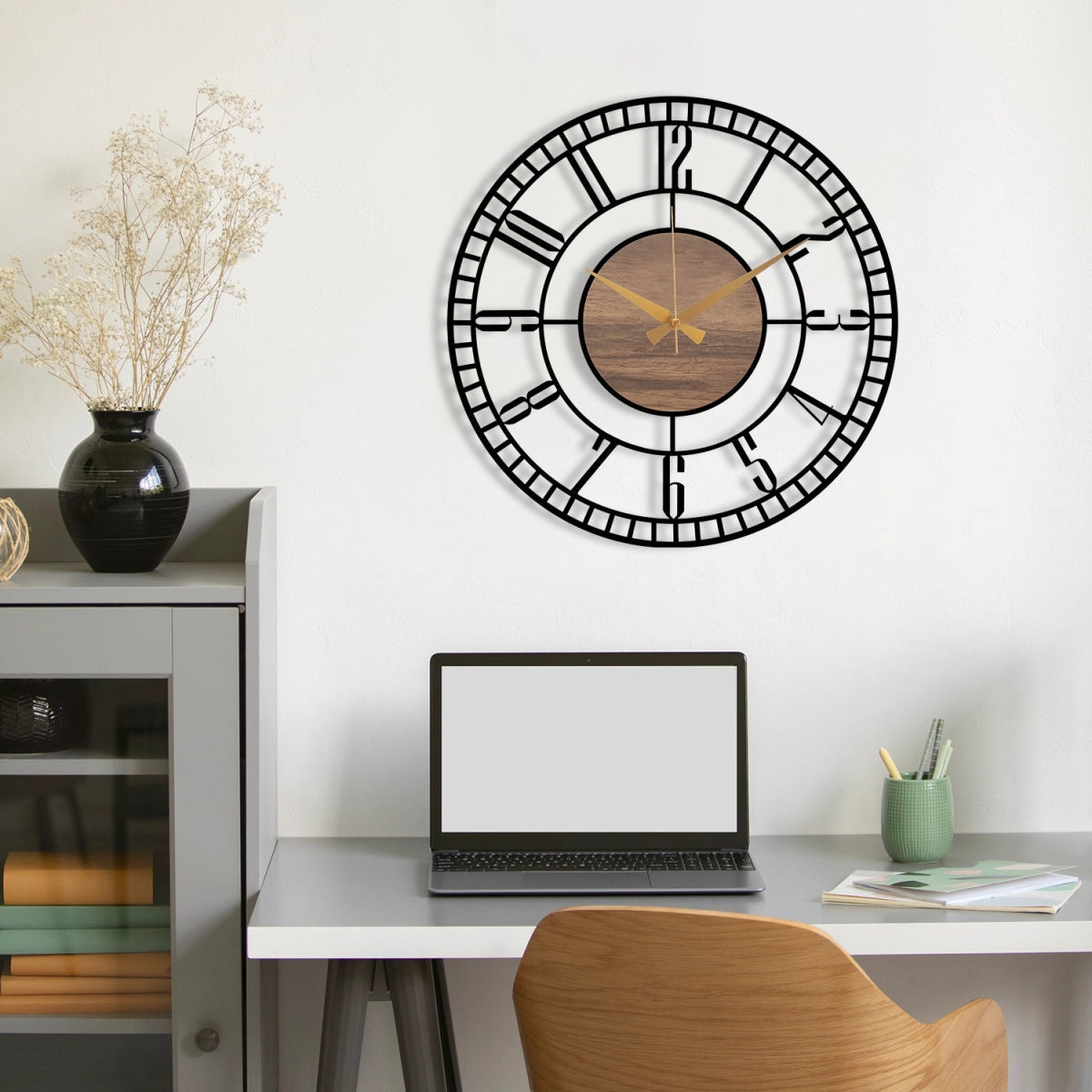 HOLLOW DECORATIVE METAL WALL CLOCK - BrossHome Metal Wall Art