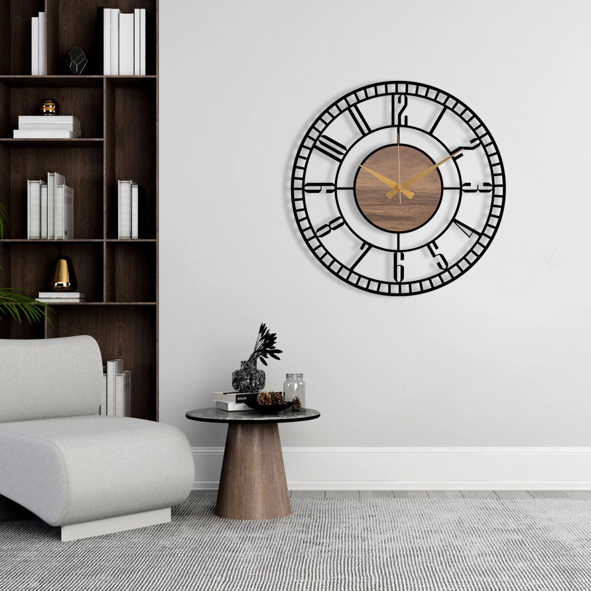 HOLLOW DECORATIVE METAL WALL CLOCK - BrossHome Metal Wall Art