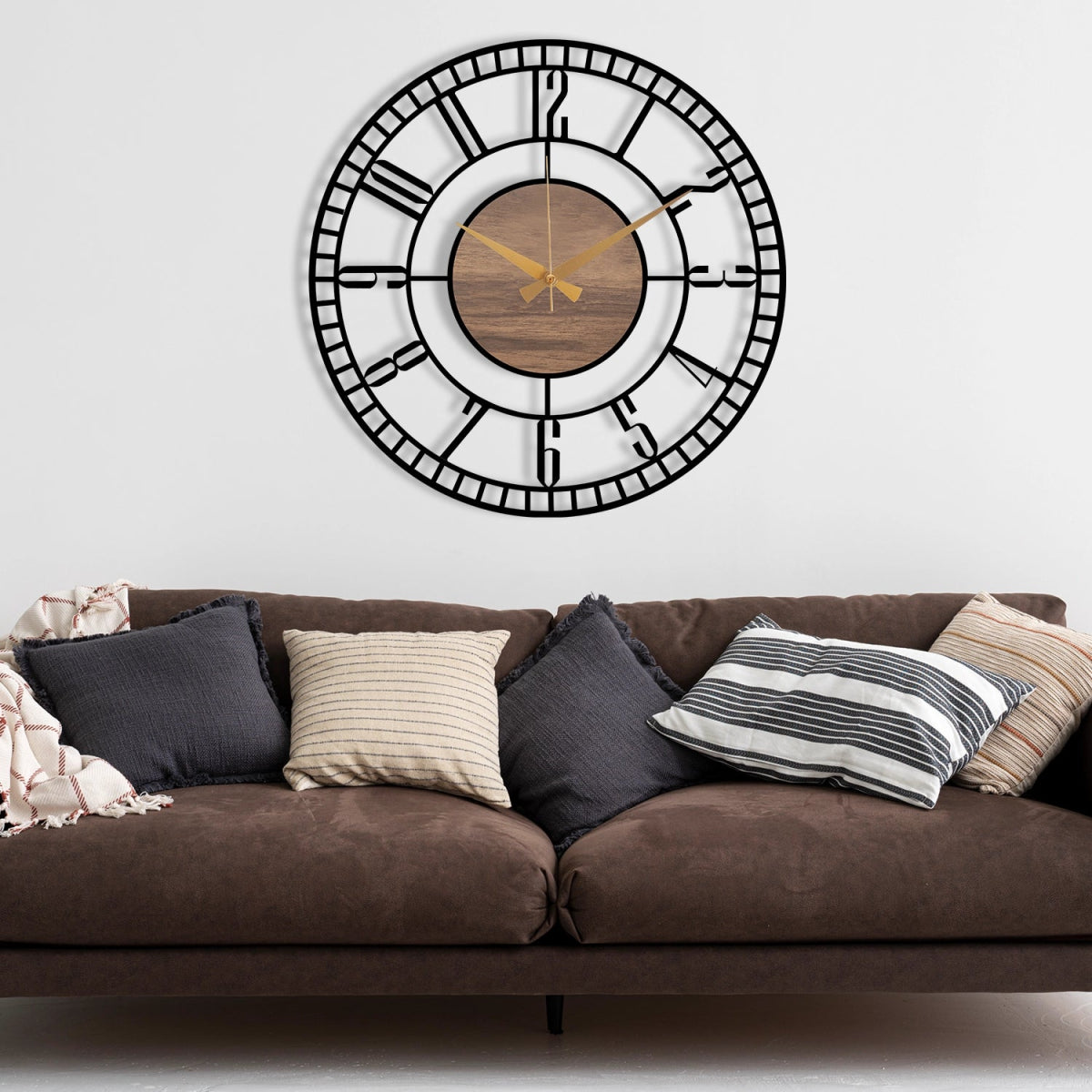 HOLLOW DECORATIVE METAL WALL CLOCK - BrossHome Metal Wall Art