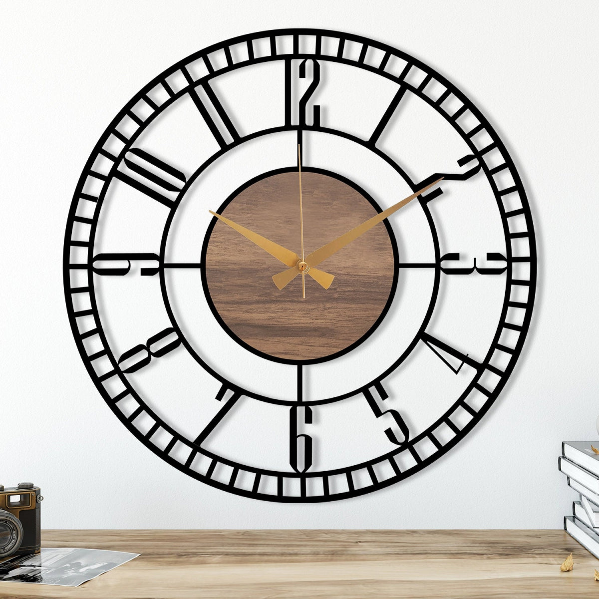 HOLLOW DECORATIVE METAL WALL CLOCK - BrossHome Metal Wall Art