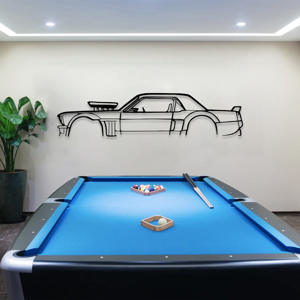 Hoonicorn Mustang (Hoonigan Mustang) Metal Car Silhouette Wall Art - BrossHome Metal Wall Art