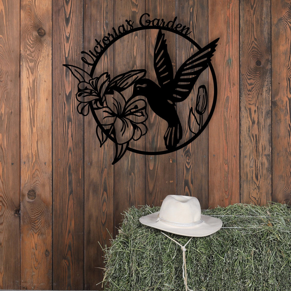 Hummingbird Metal Garden Sign Decor - BrossHome Metal Wall Art