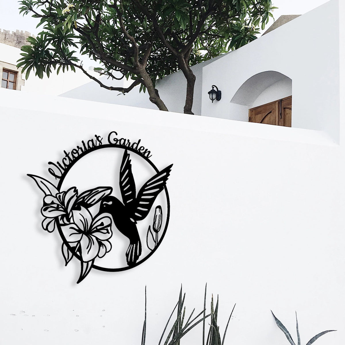 Hummingbird Metal Garden Sign Decor - BrossHome Metal Wall Art