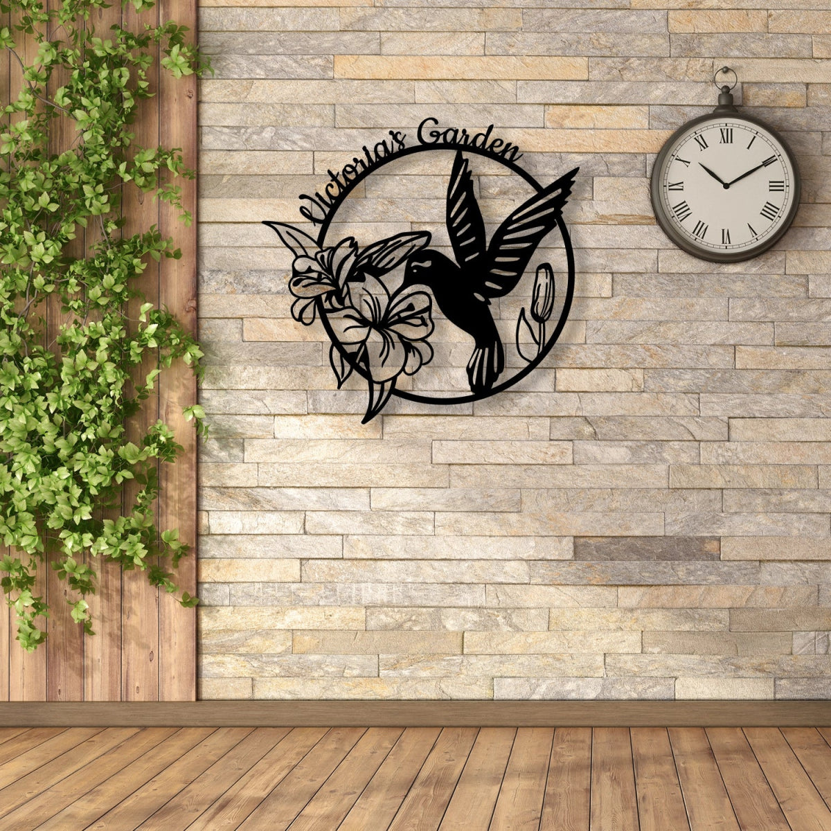 Hummingbird Metal Garden Sign Decor - BrossHome Metal Wall Art