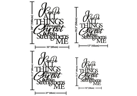 I Can Do All Things Through Christ Metal Wall Art - BrossHome Metal Wall Art